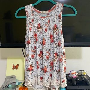 Floral blousy tank top